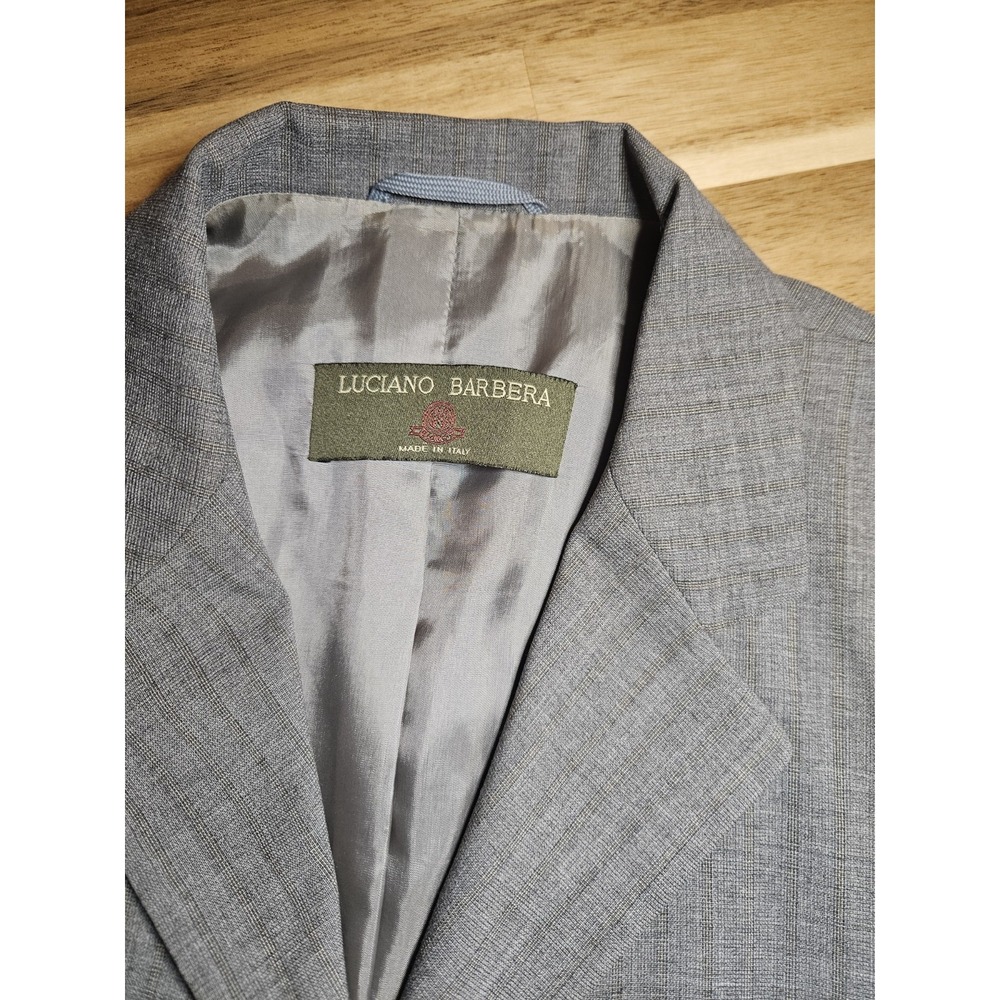Luciano Barbera Womens 2 Piece Suit Jacket EU 44 US 10 Pants 42 Wool Italy Brown